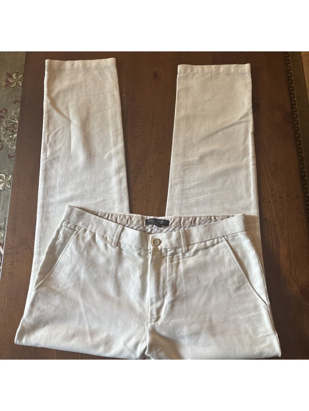 Banana Republic Kent field Pant Beige Linen Size 34 X 32